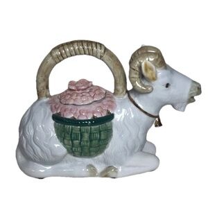 Napco Ram Floral Ceramic Vintage Teapot 7.5” Tall Cottagecore
Collector Teapot